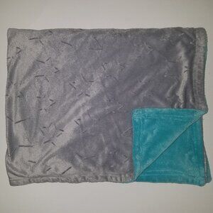 Little Bedding Nojo Embossed Stars Fleece Baby Blanket Blue Gray Lovey 30x40